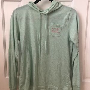 Light Green and Pink Vineyard Vines Pullover (S)